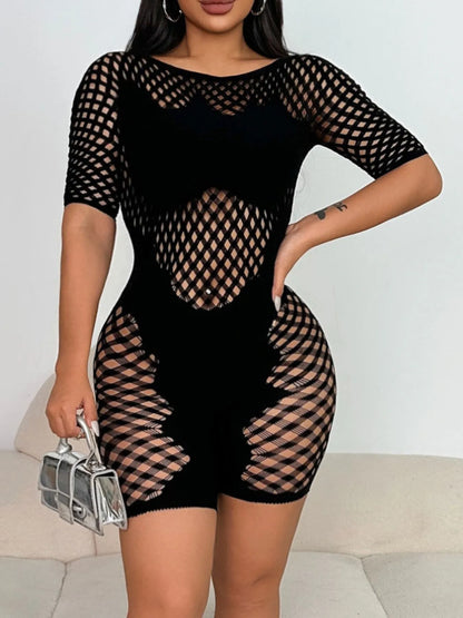 Fishnet Mesh Bodycon Romper