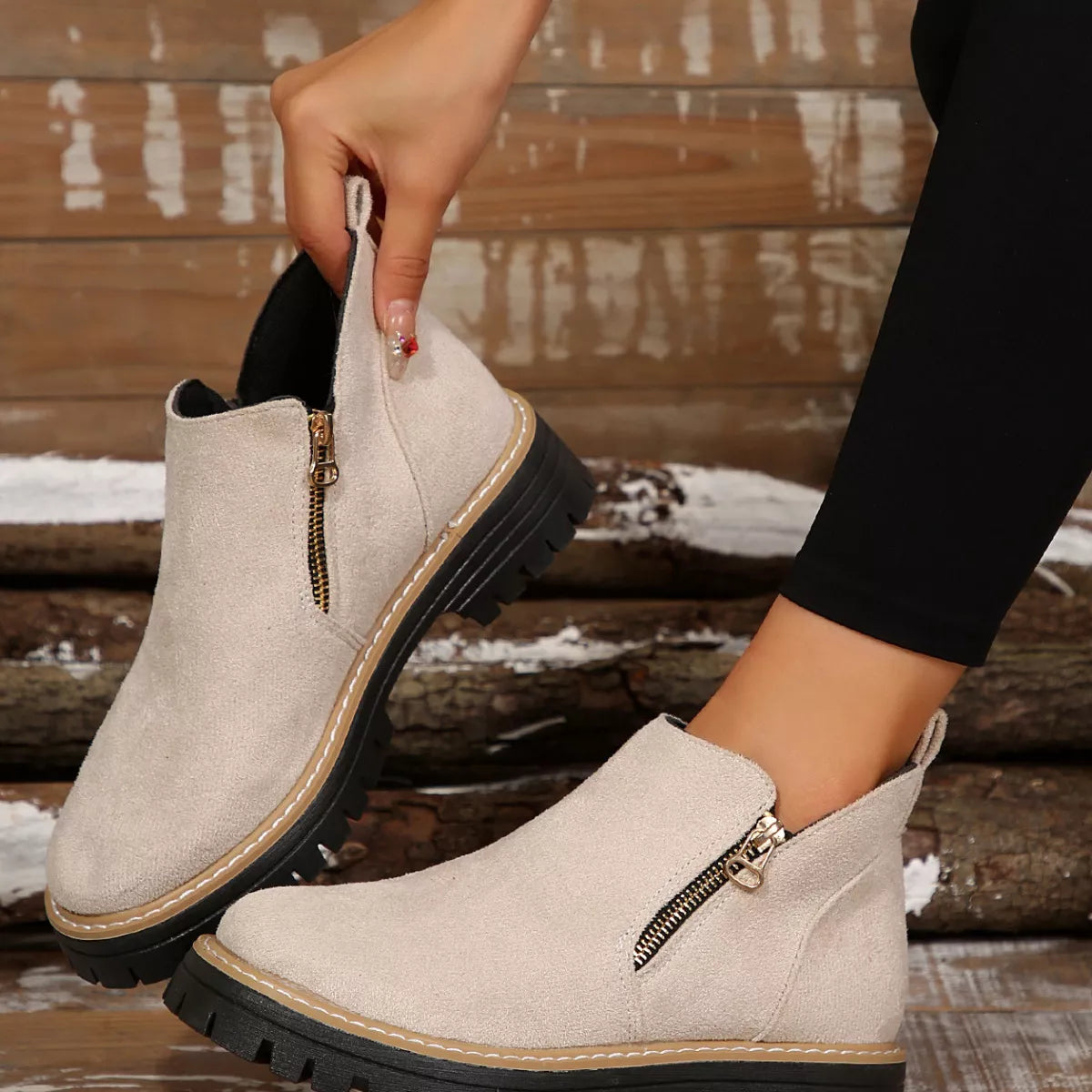 Side Zip Ankle Boots