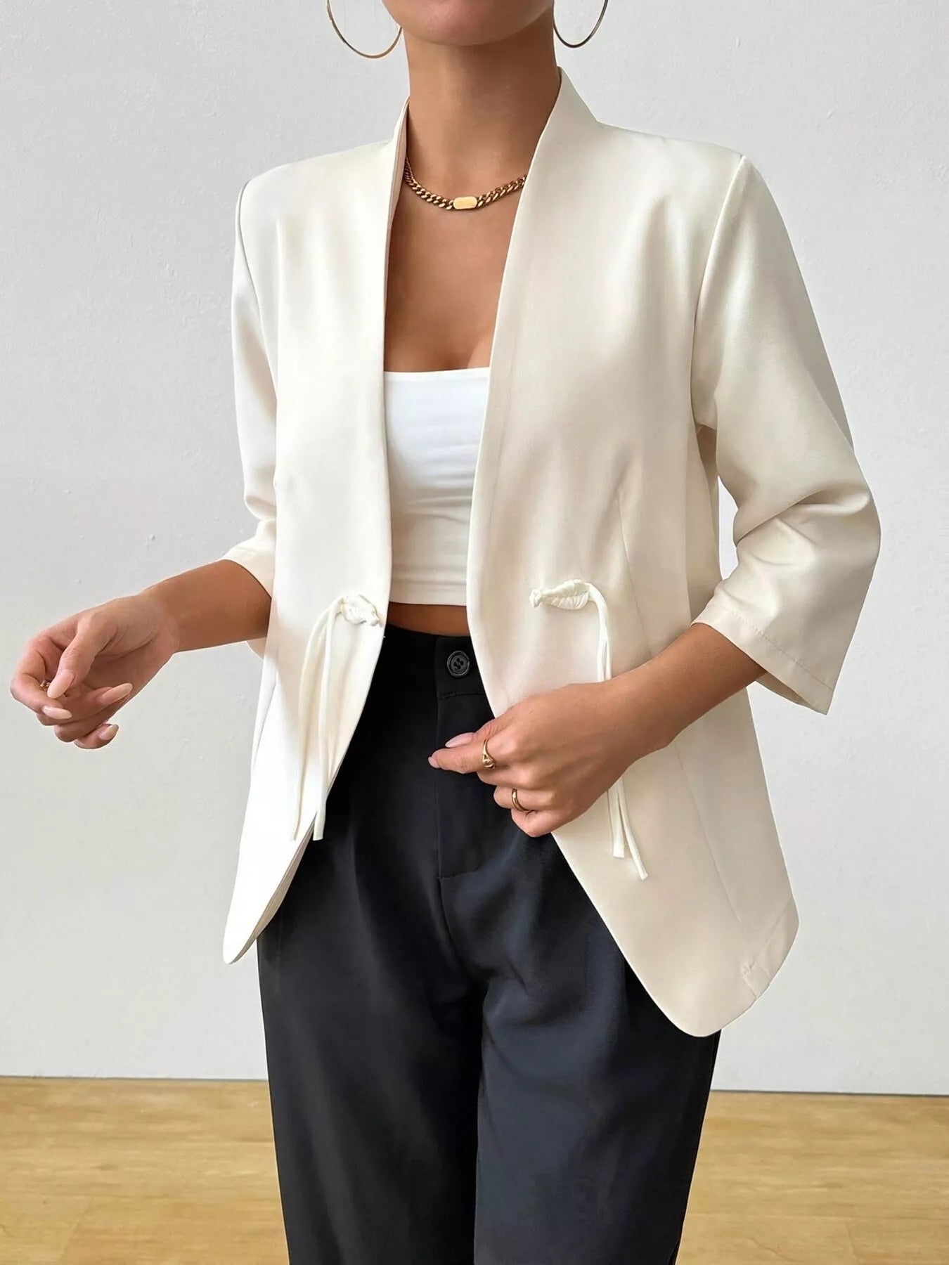 Three-Quarter Sleeves Blazer