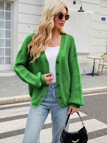 Button Up Long Sleeve Cardigan