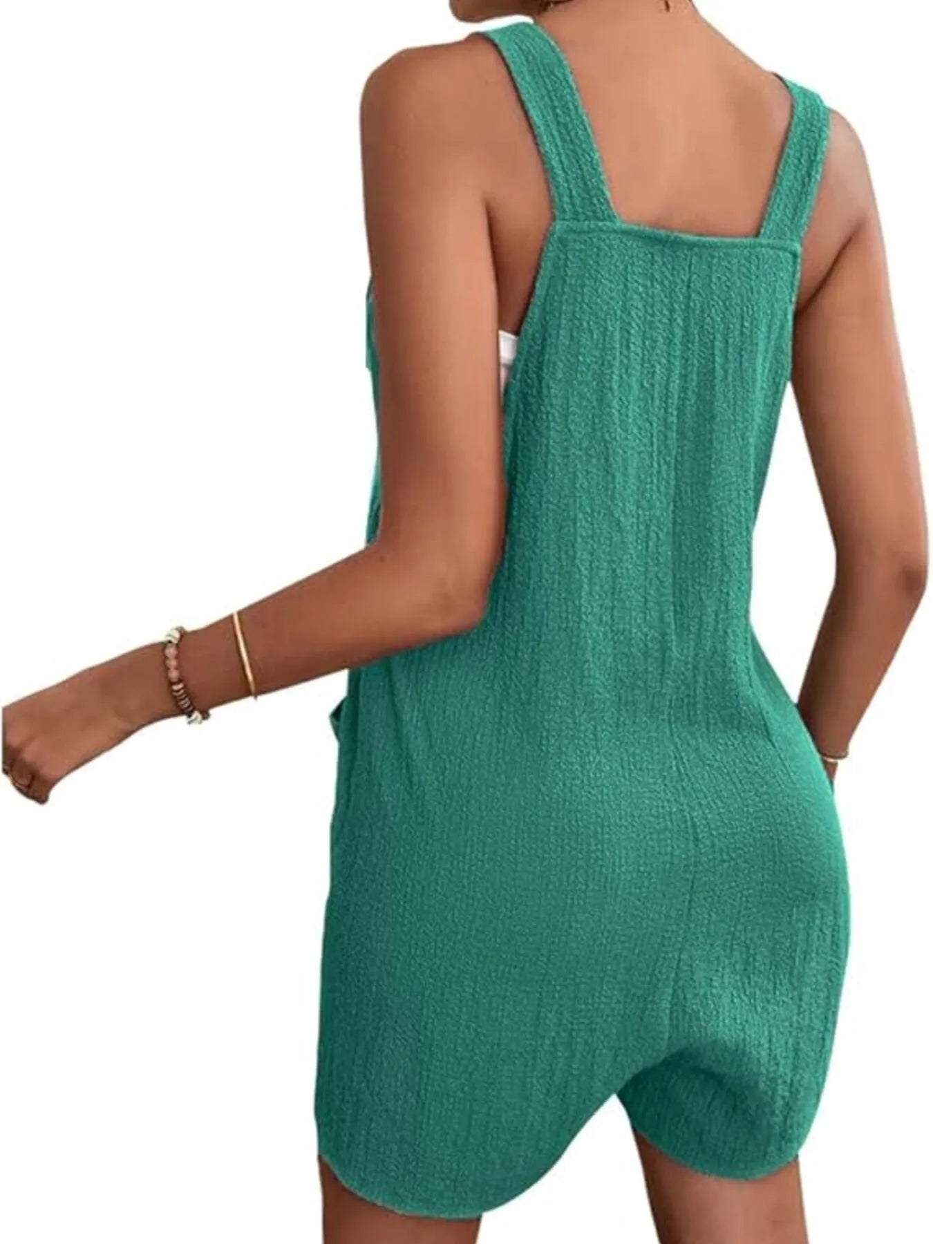Full Size Knot Strap Romper with Pockets Plus Size