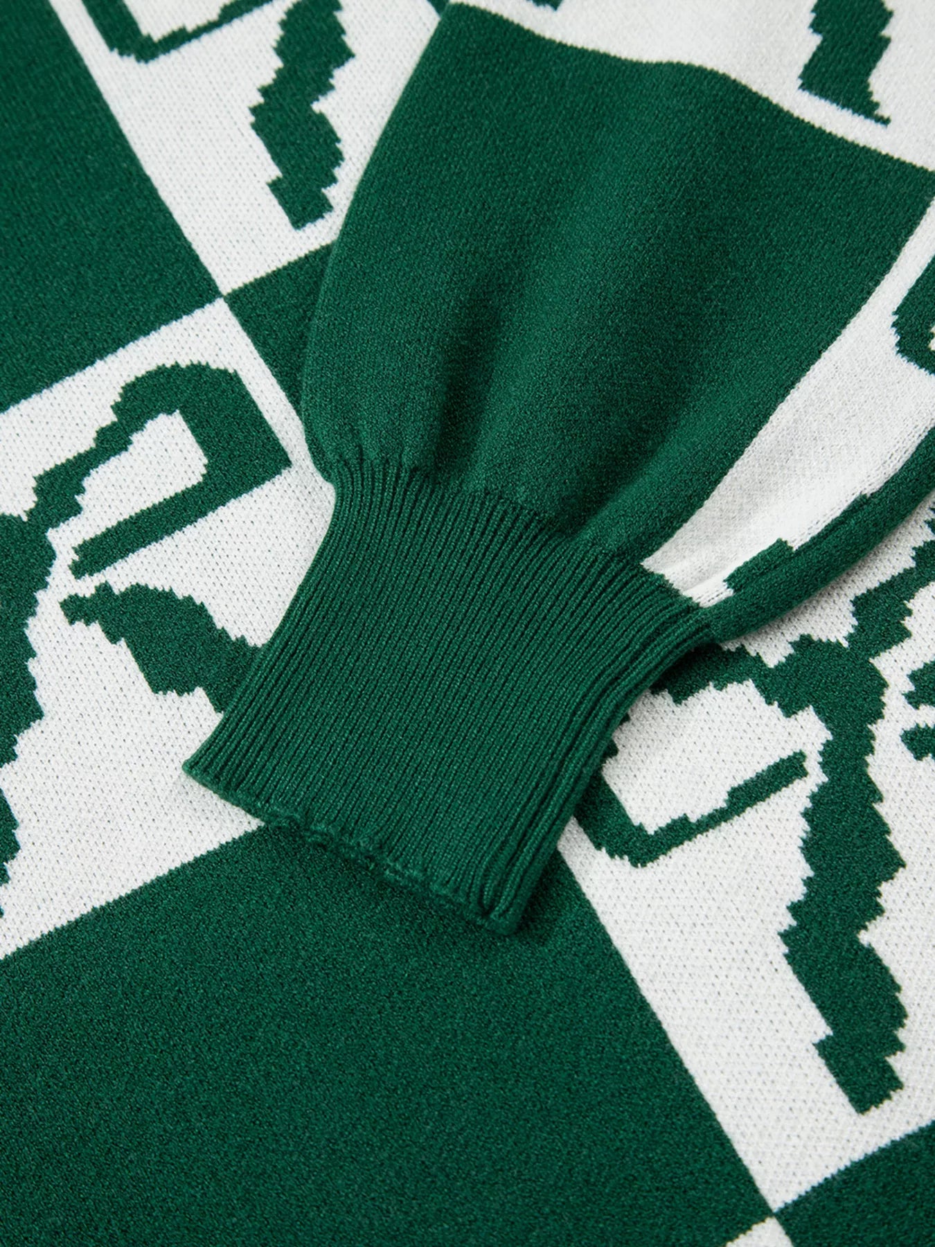 Checkered Bow Round Neck Casual Sweater