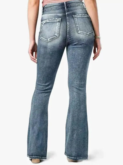 Full Size Vintage Wash Flare Jeans Plus Size