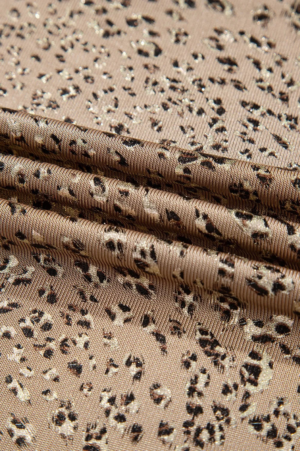 Parchment Shimmer Leopard Print Dolman Sleeve T Shirt