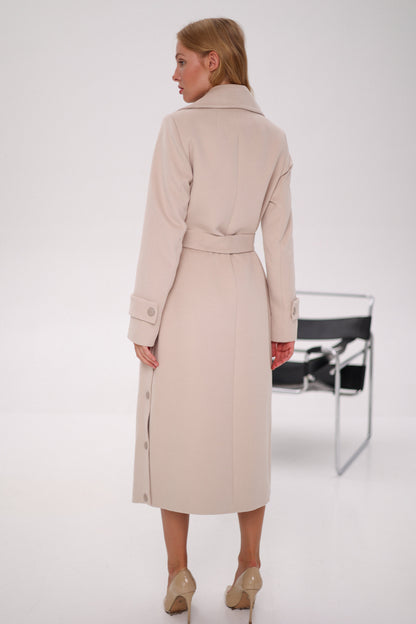 Camille Cashmere Blend Coat in Beige