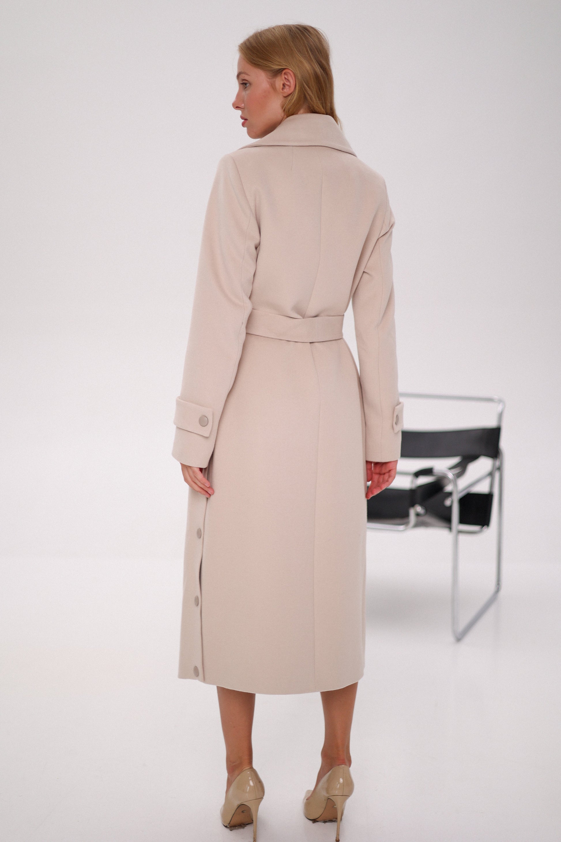 Camille Cashmere Blend Coat in Beige