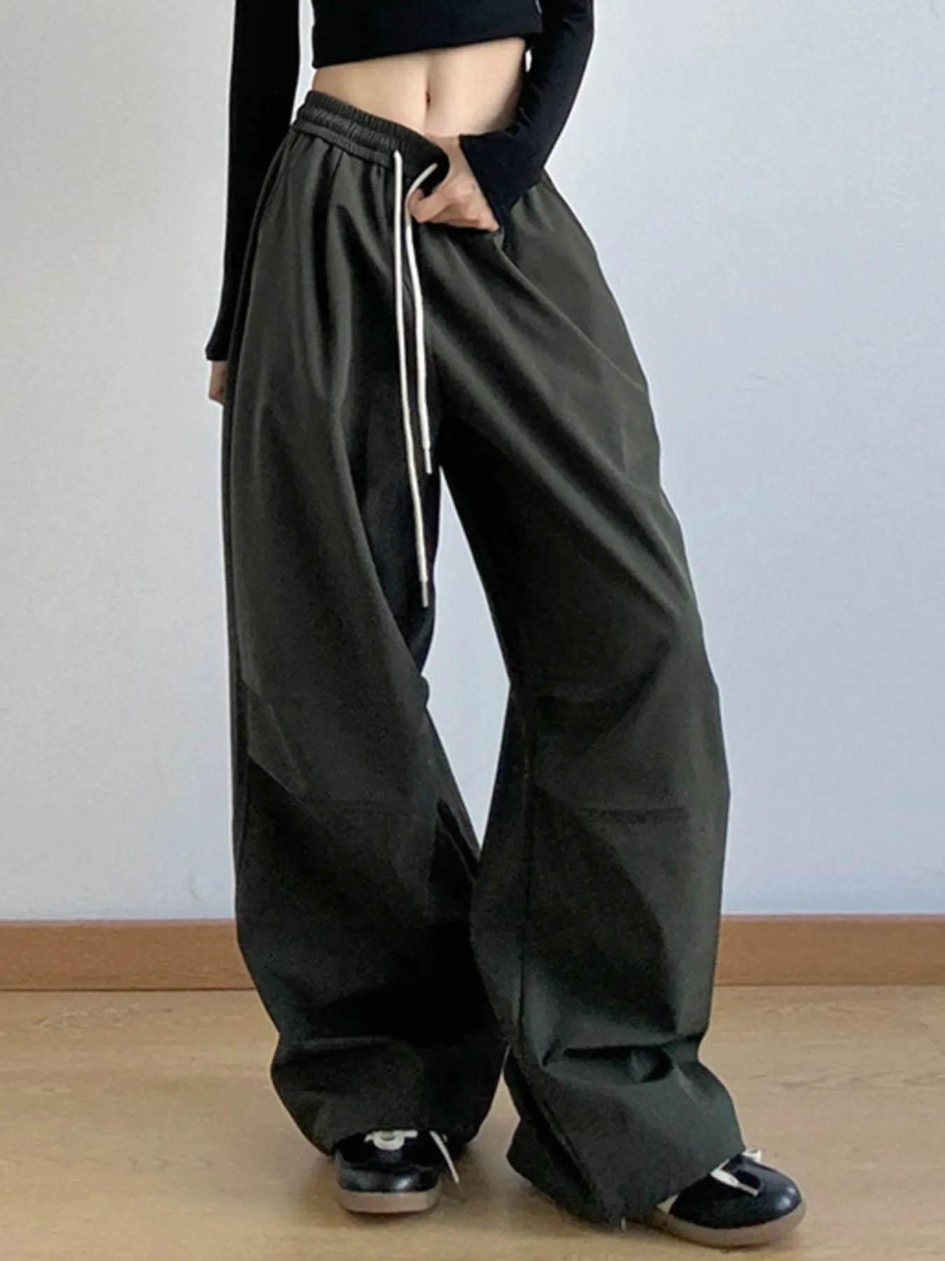 Oversized Wide Leg Drawstring Pants