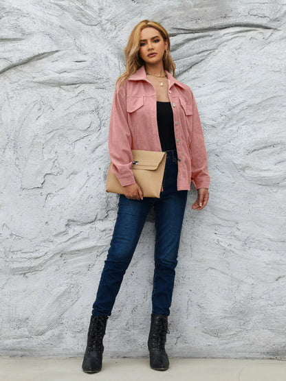 Casual Corduroy Button-Down Jacket