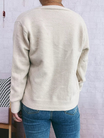 Flower Button Up Long Sleeve Cardigan