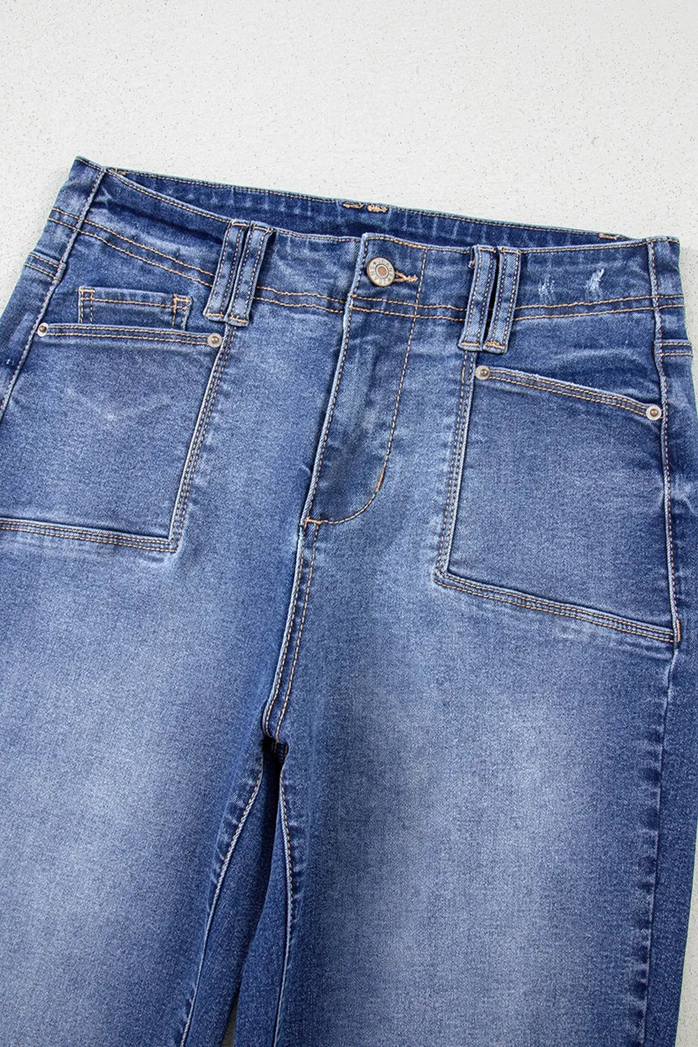 High-Waisted Wide-Leg Vintage Wash Jeans