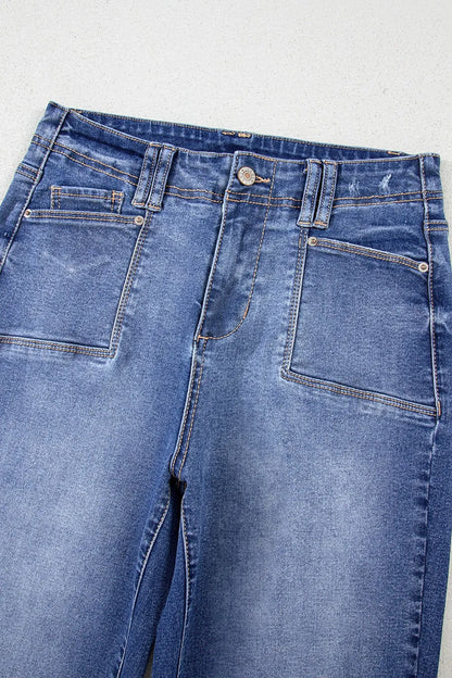 High-Waisted Wide-Leg Vintage Wash Jeans