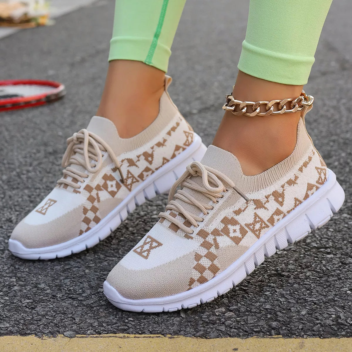Breathable Mesh Lace Up Sneakers