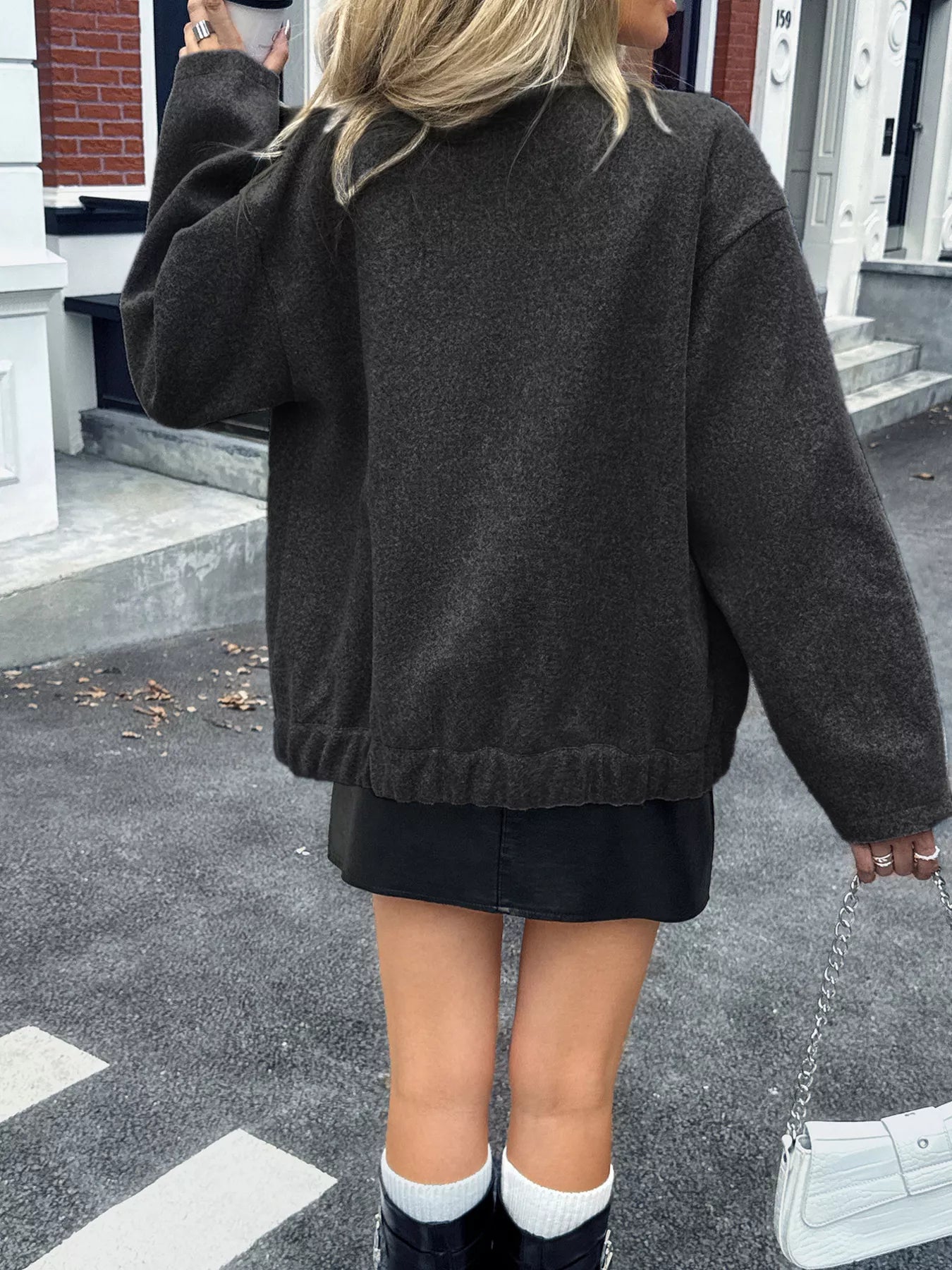 Snap Down Dropped Shoulder Jacket