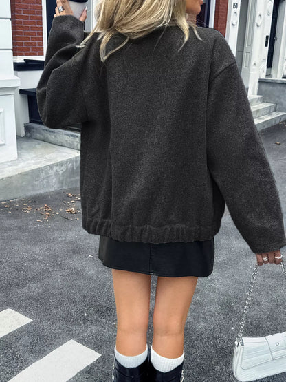 Snap Down Dropped Shoulder Jacket