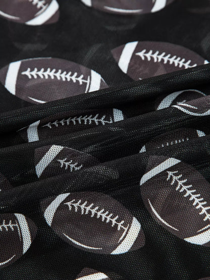 Game Day Mesh Sheer Long Sleeve Top