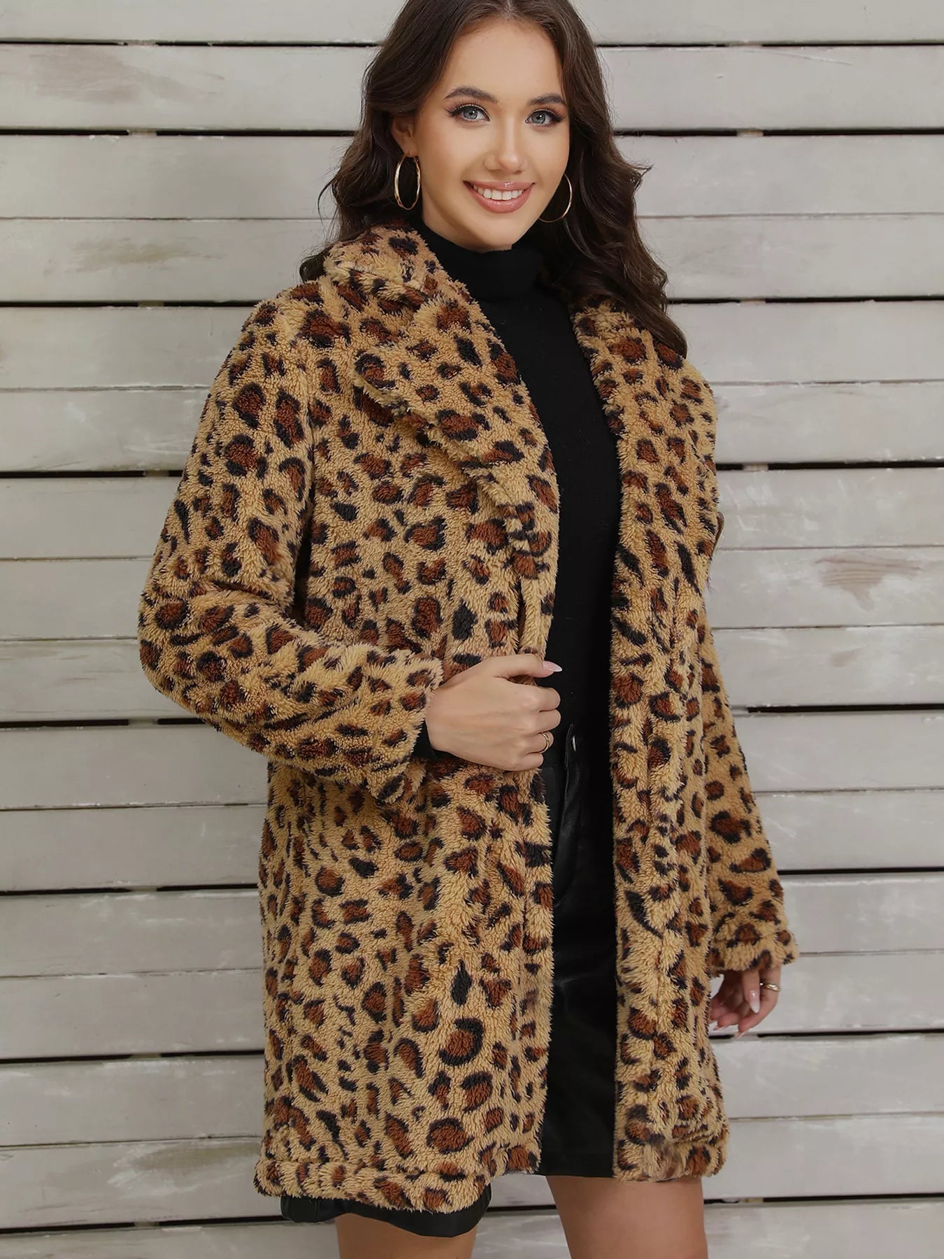 Leopard Fuzzy Teddy Coat