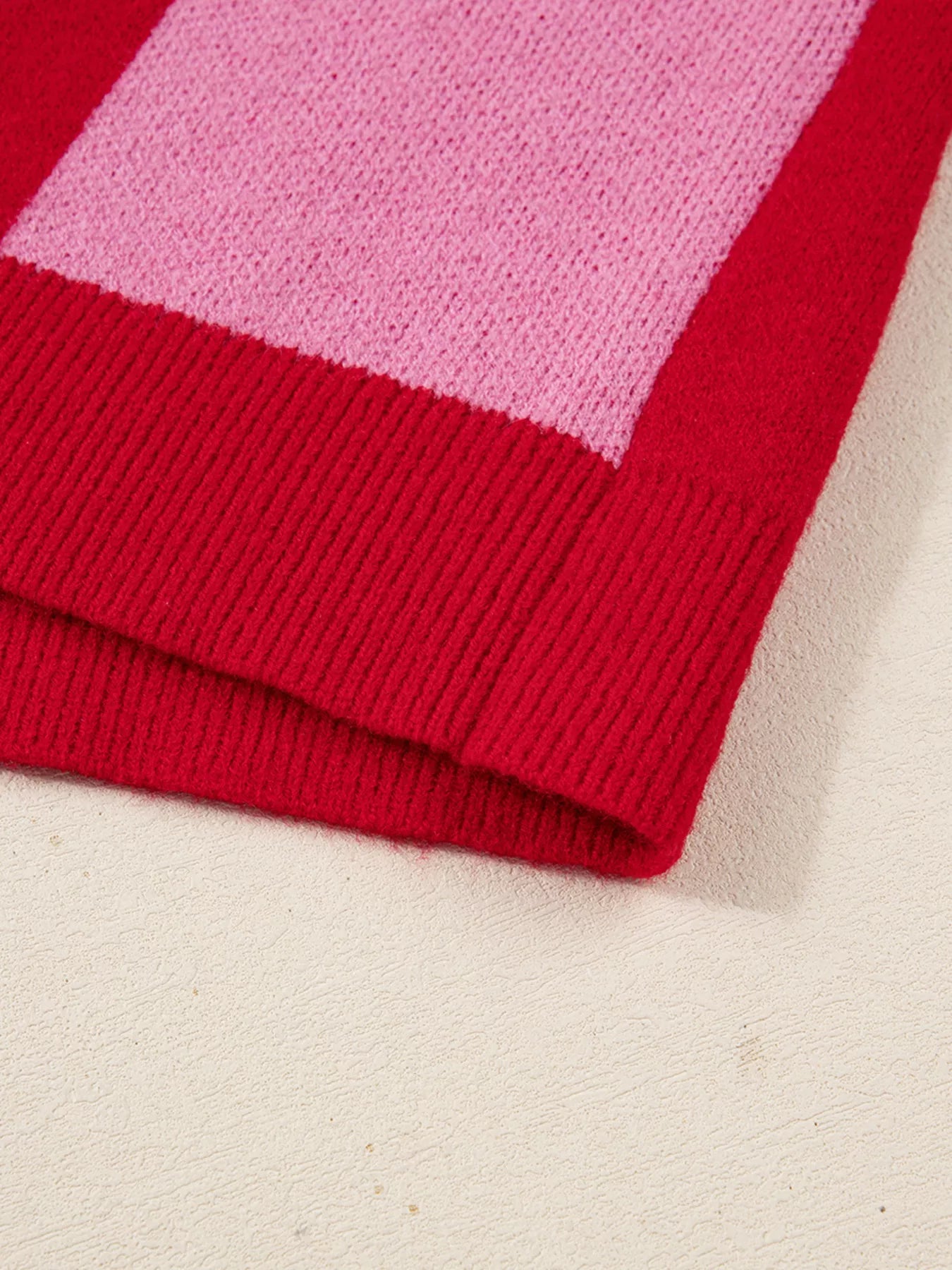 Checkerboard Knit Button-Down Cardigan