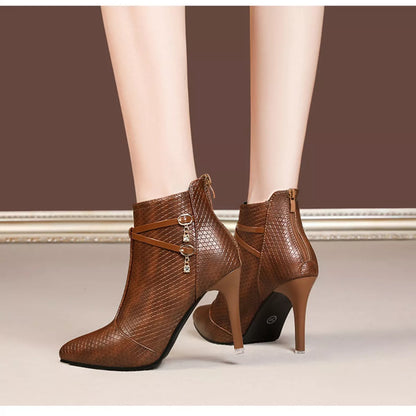 Pointed-Toe Stiletto Ankle Boots