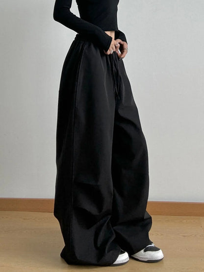 Wide Leg Pants with Drawstring Waist