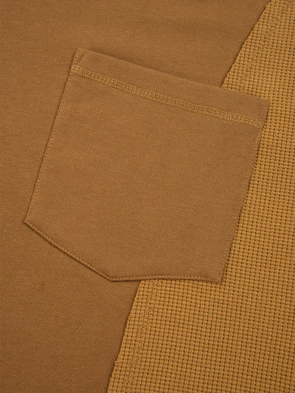 Oversized Textured Split Neck High Low Sweatshirt