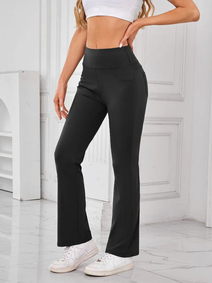 Lovelet High Waist Active Pants with Pockets Black