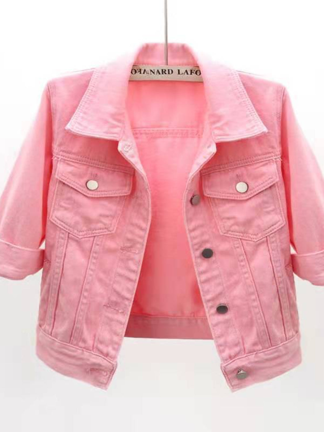 Full Size Cropped Denim Jacket Plus Size