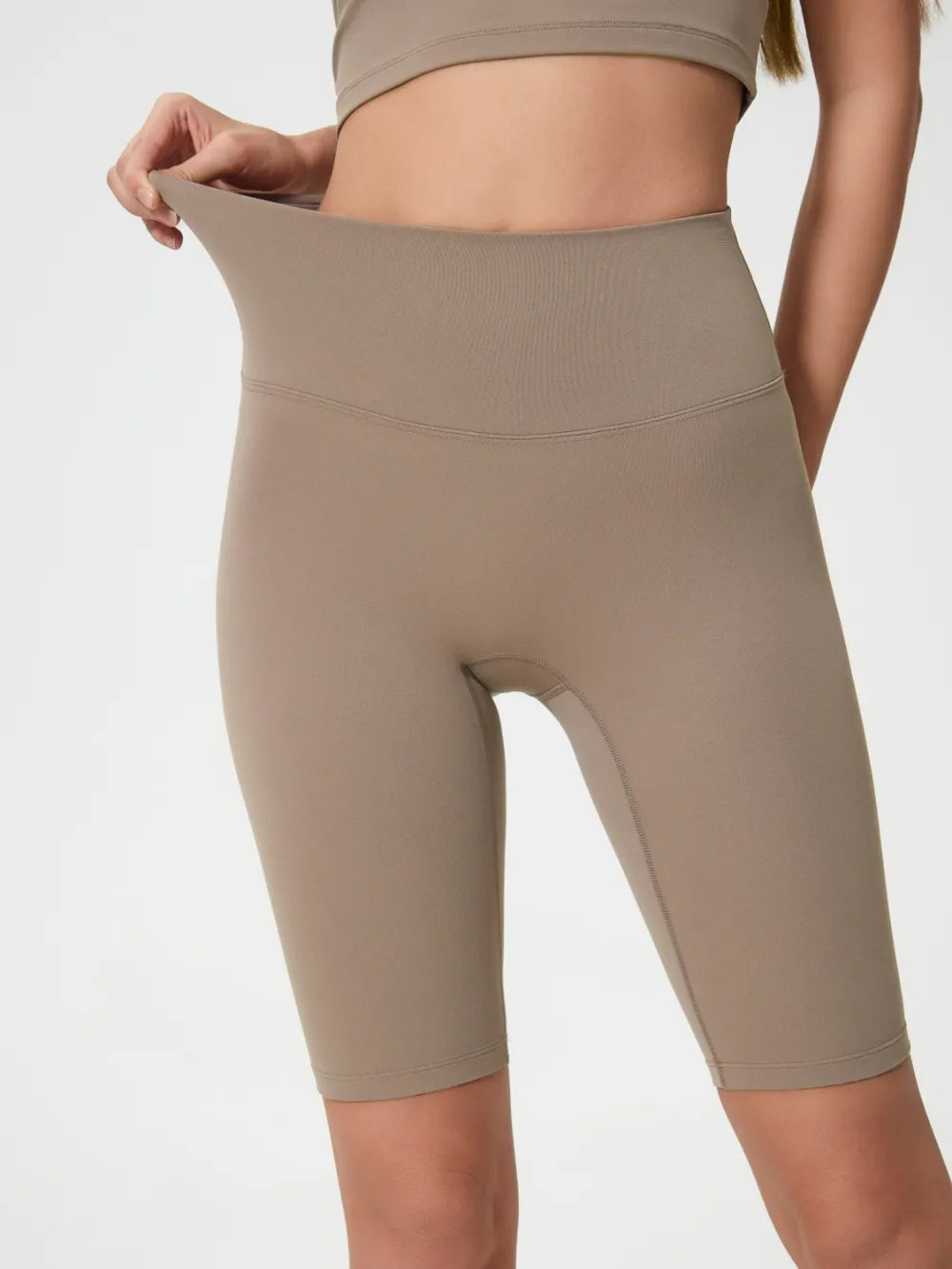 Millennia High Rise Wide Waistband Active Shorts Mocha