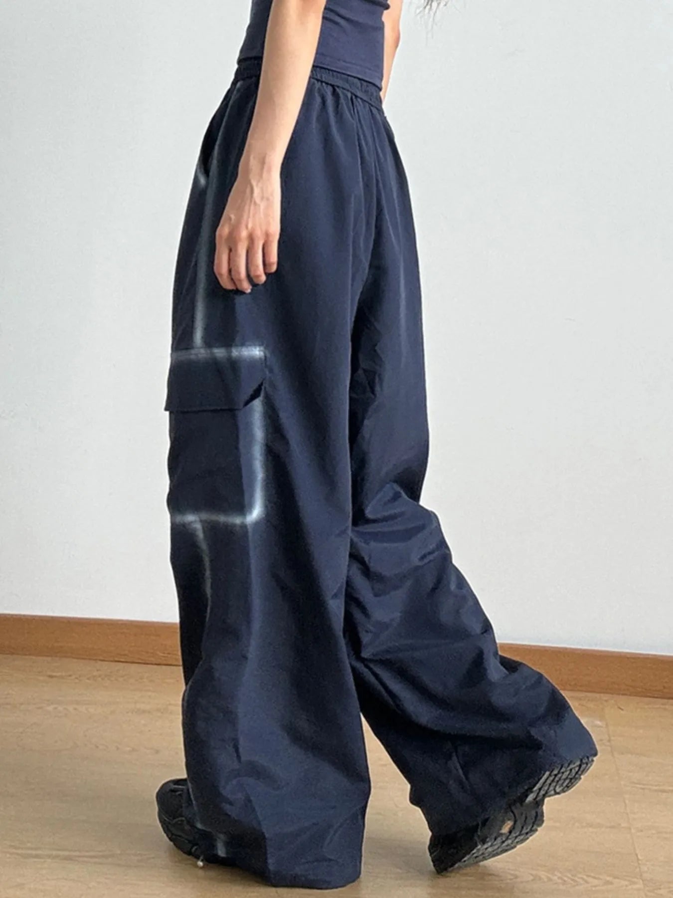 Drawstring Wide Leg Pants