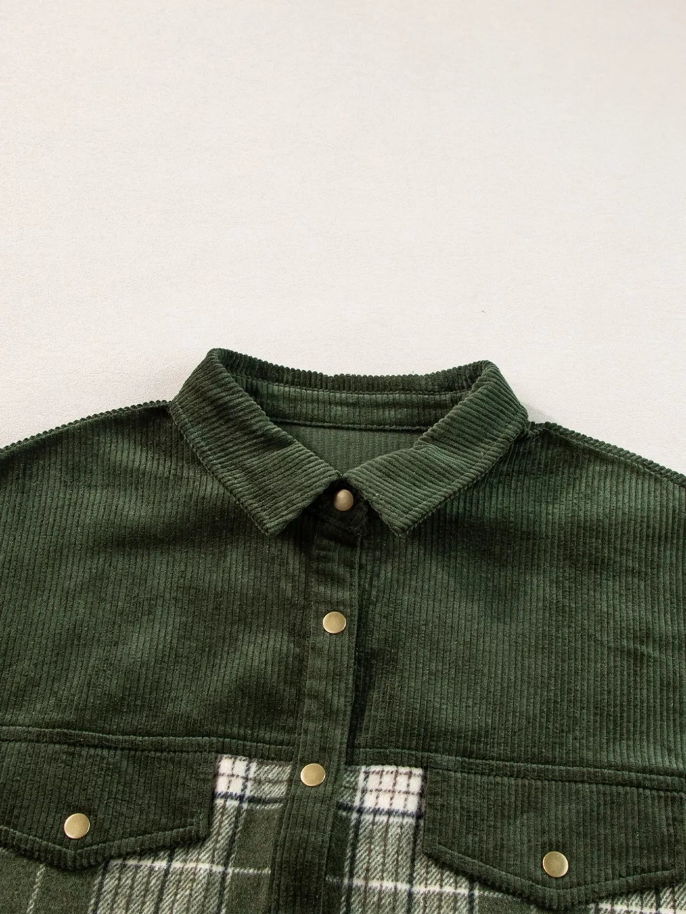 Plaid Button Up Long Sleeve Shacket