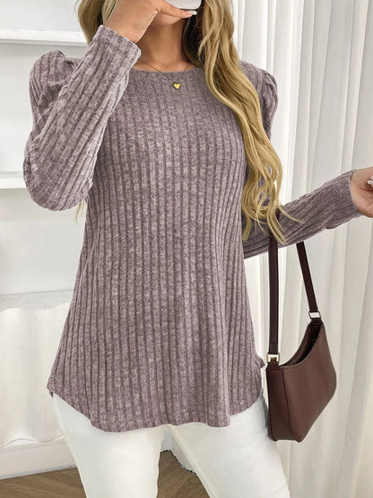 Round Neck Puff Sleeve T-Shirt