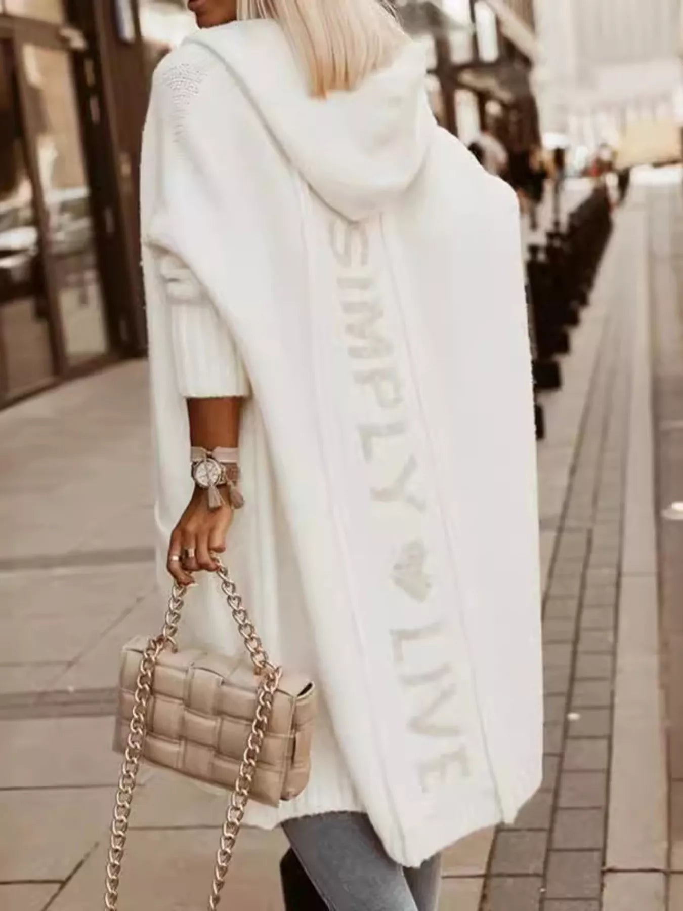 Full Size Hooded Knit Open Front Cardigan Plus Size