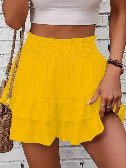 Ruffle Layered High Waist Casual Skort