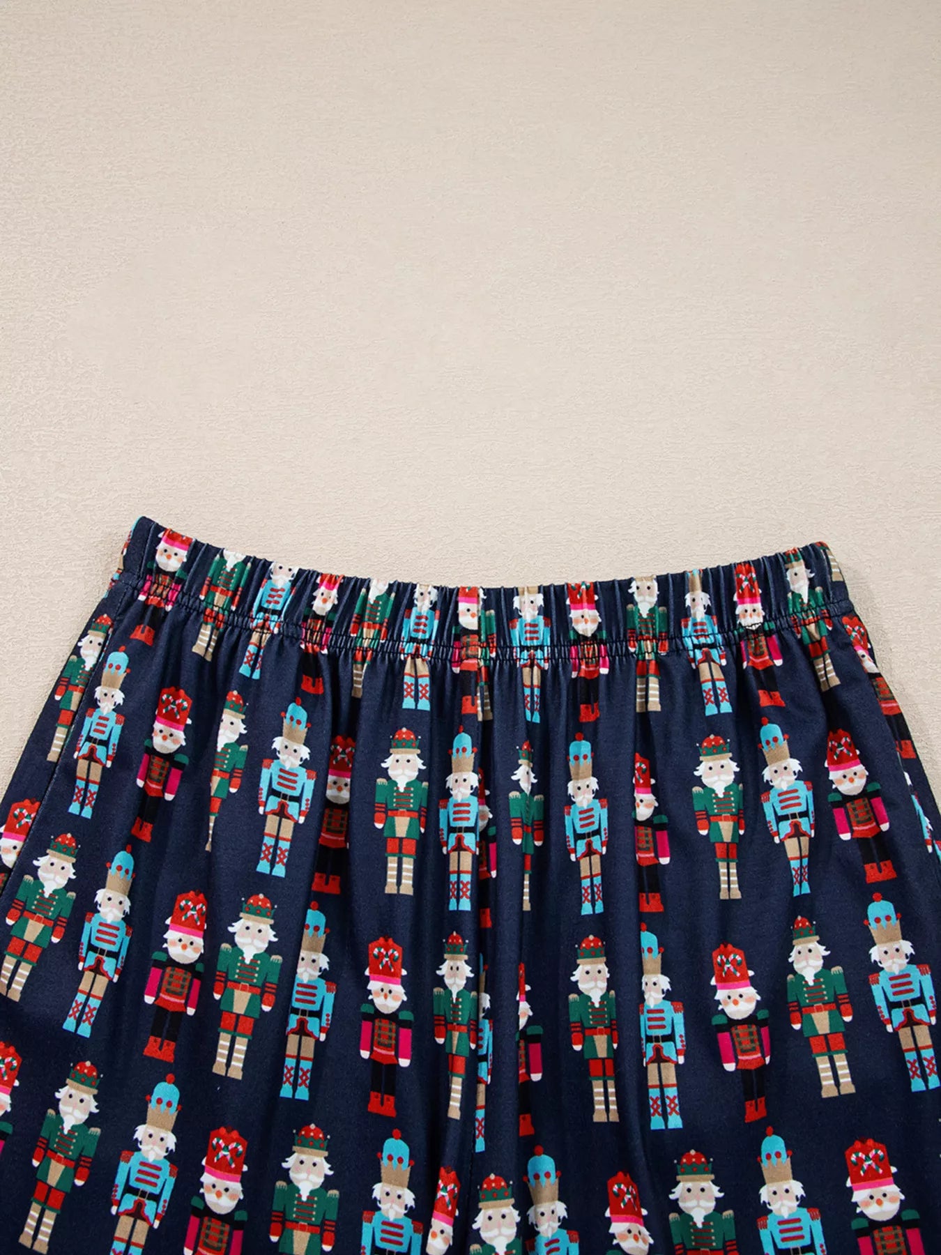 Mama Claus Plaid Letter Tee and Nutcracker Shorts 2pcs Lounge Set