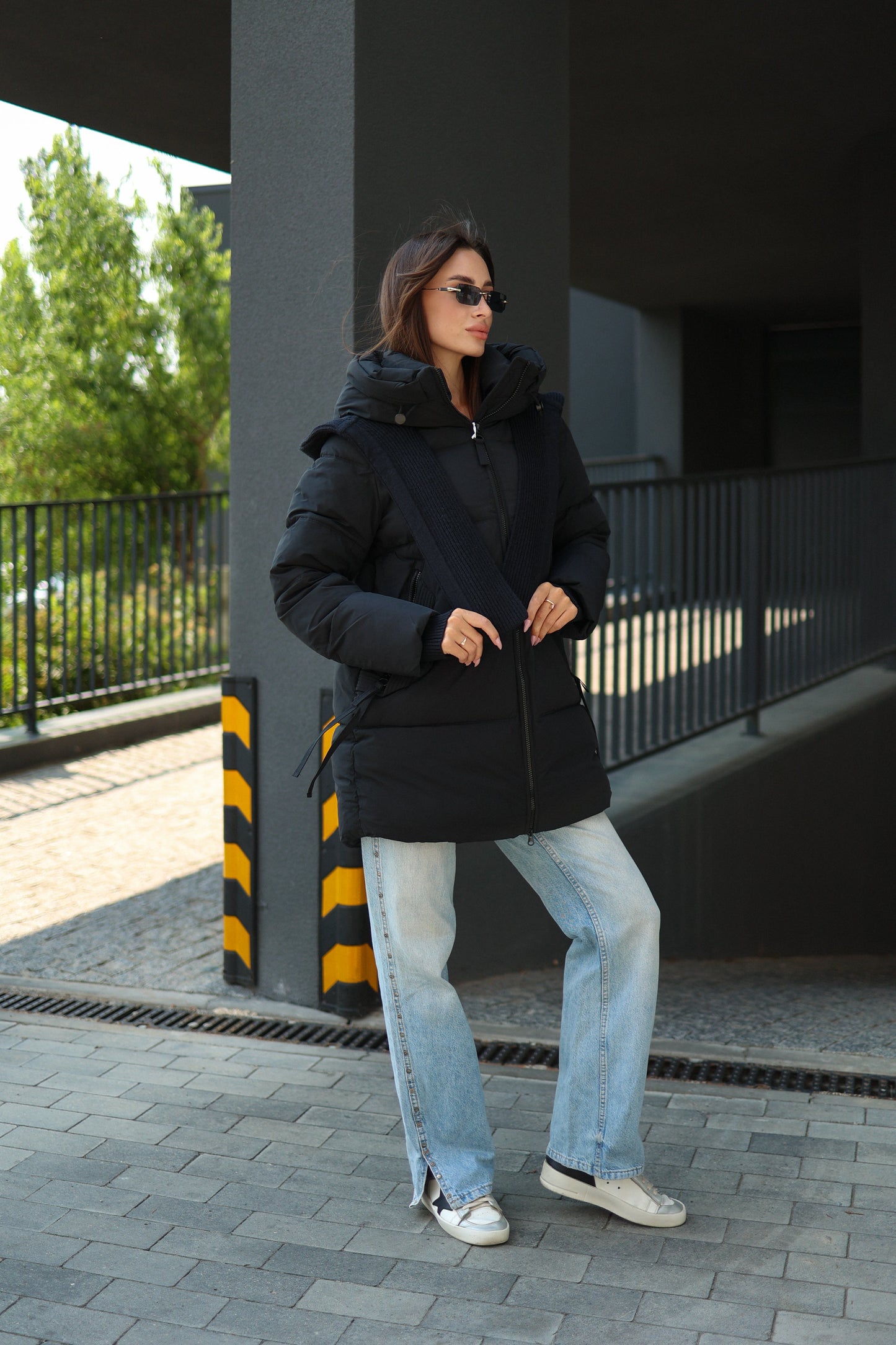 Double-hooded Insulated Bio-Down Coat