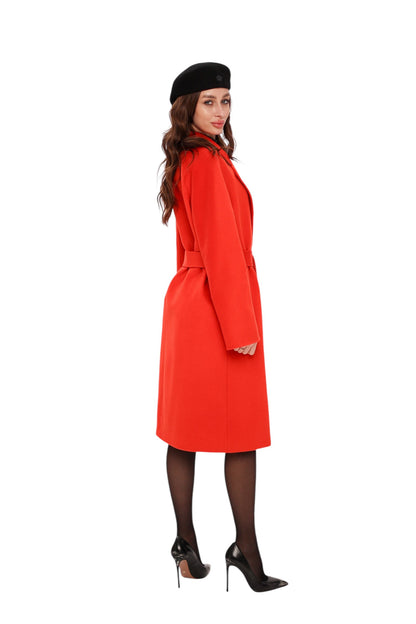 Chester Premium Wool Cashmere Coat in Sicily Red