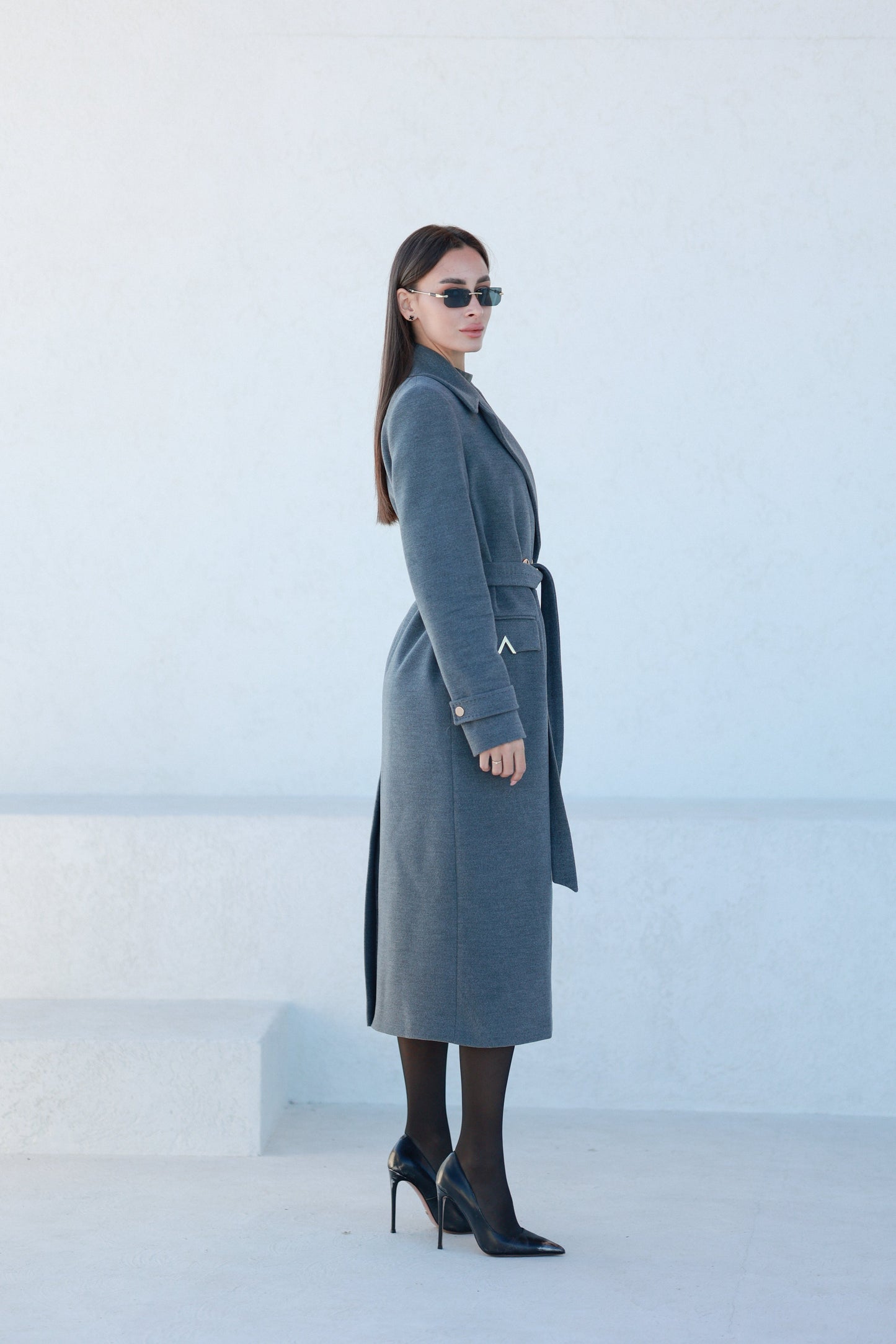 Alaska Classic Cashmere Blend Overcoat in Grey