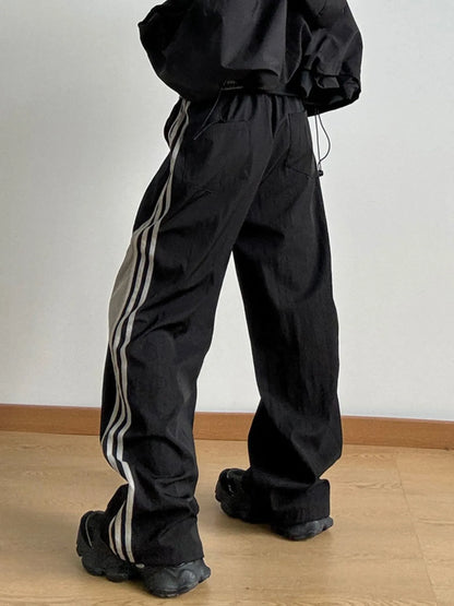 Striped Wide Leg Drawstring Pants