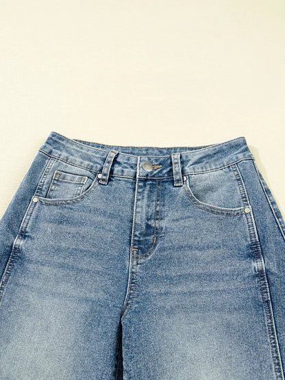 Vintage Washed Seam Detail Shift Jeans