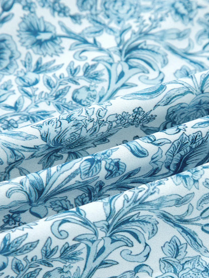 Floral Button Up Puff Sleeve Shirt