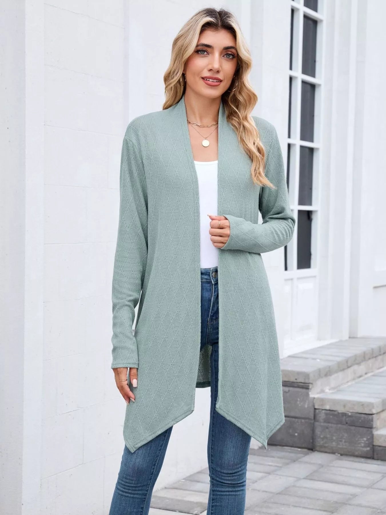 Open Front Long Cardigan