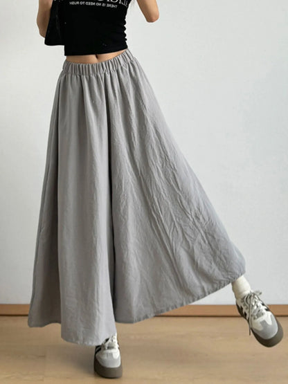 Wide-Leg Elastic Waist Pants