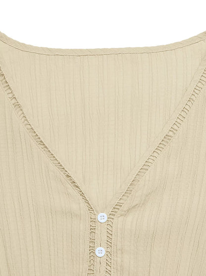 Tiered V-Neck Long Sleeve Dress