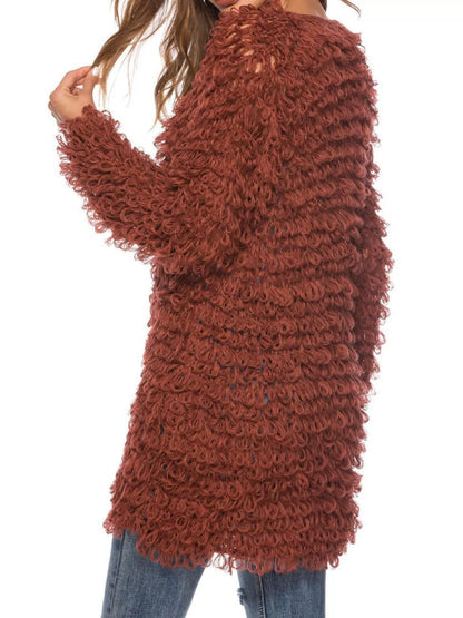 Textured Knit Button Up Cardigan