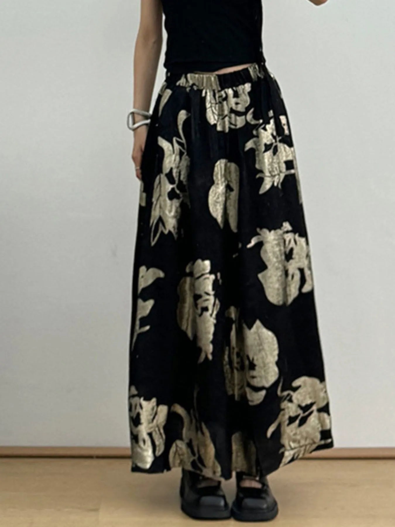Printed Wide Leg Skirt