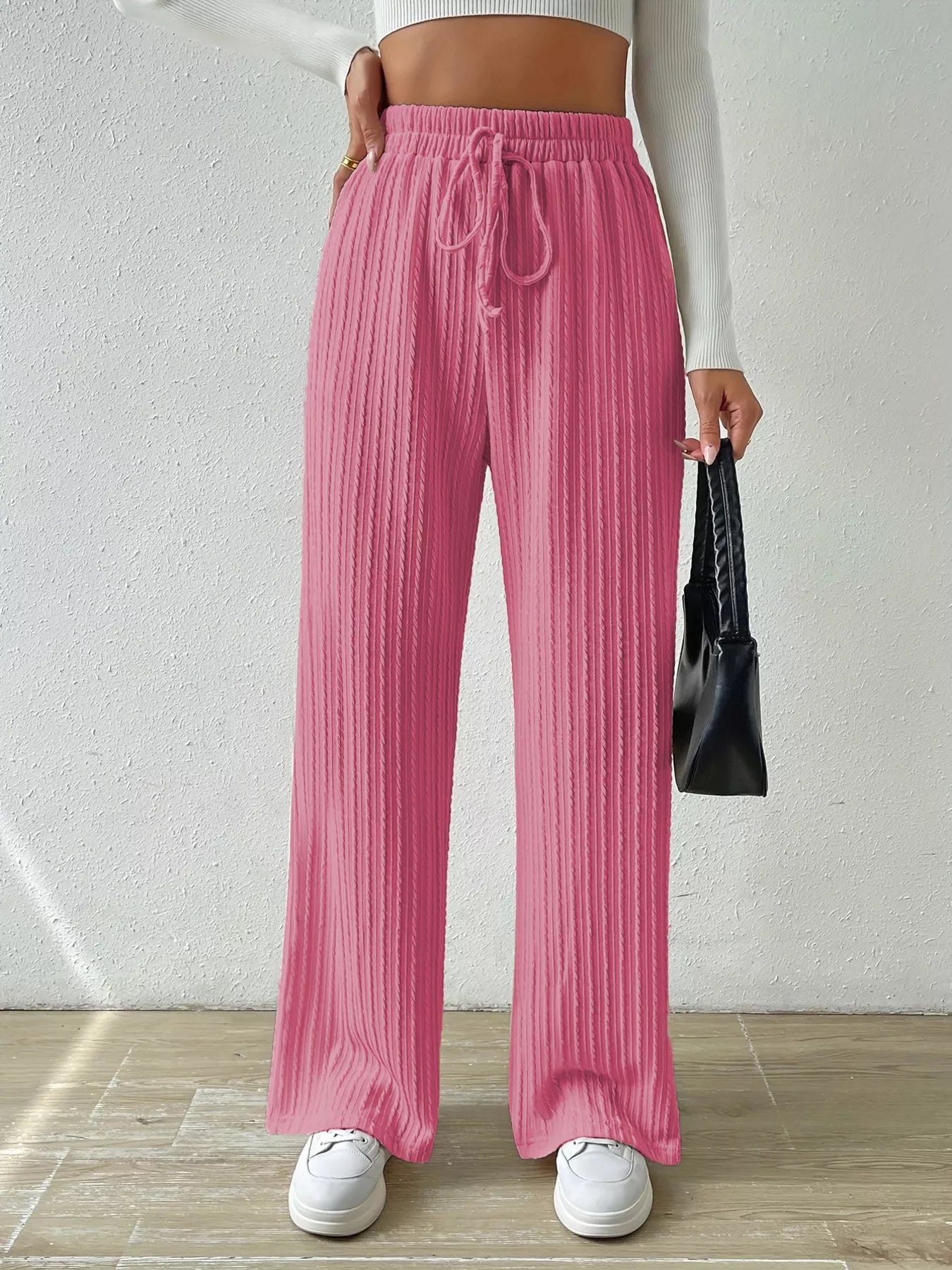 Drawstring Wide Leg Pants