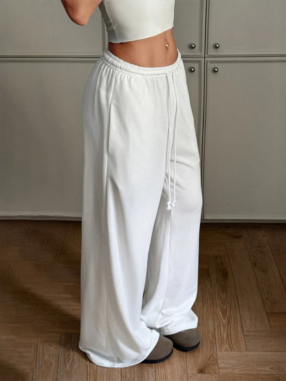 Relaxed Wide Leg Drawstring Pants
