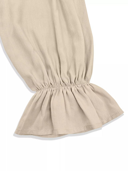 Button-Down Flounce Sleeve Shirt