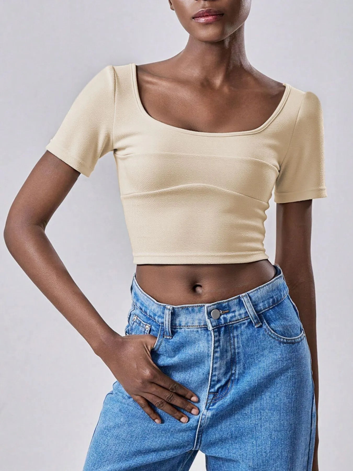 Backless Bow Tie Crop T-Shirt