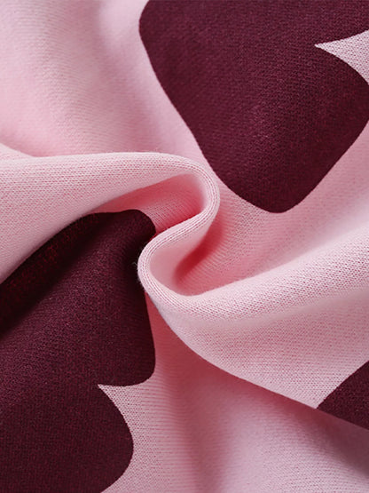 Children's Heart Print Round Neck Sweatshirt