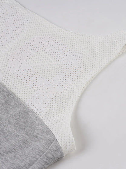 Asymmetric One-Shoulder Mesh Panel T-Shirt